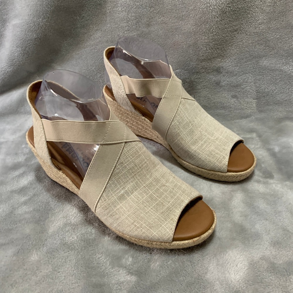 Sonoma Womens Vitalize Beige Espadrille Wedge Sandals 8.5 M Boho Resort Flaw - Picture 5 of 16